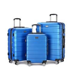IRYZE Koffer Reisekoffer Gepäck-ABS-3-teiliges Set Mit Schloss-Spinner 20 Zoll, 24 Zoll, 28 Zoll, Leichtes Gepäck Für Die Reise Trolley Boardcase (Color : Blu, Size : 20+24+28inch) von IRYZE