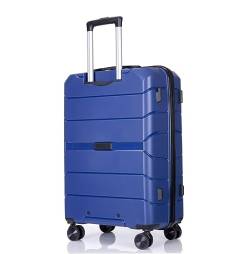 IRYZE Koffer Reisekoffer Gepäck Mit Rollen, PP-Gepäcksets, Leichter Koffer Mit TSA-Schloss, Reisegepäck Trolley Boardcase (Color : Navy, Size : 24in) von IRYZE