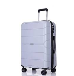 IRYZE Koffer Reisekoffer Gepäck Mit Rollen, PP-Gepäcksets, Leichter Koffer Mit TSA-Schloss, Reisegepäck Trolley Boardcase (Color : Silver, Size : 20in) von IRYZE