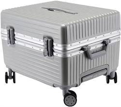 IRYZE Koffer Reisekoffer Handgepäck 20-Zoll-Koffer Mit Breitem Griff, Hartschale Mit Aluminiumrahmen, Spinnerräder Trolley Boardcase (Color : Silver, Size : 20inch) von IRYZE