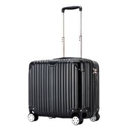 IRYZE Koffer Reisekoffer Koffer Mit Rollen, Leichtes Gepäck, Hartkanten-Koffer, Kleines Handgepäck Trolley Boardcase (Color : Siyah, Size : 16inch) von IRYZE