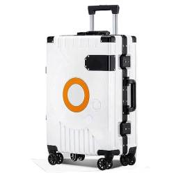 IRYZE Koffer Reisekoffer Leichter Koffer Mit TSA-Schloss, Universalrädern, Aluminiumrahmen, Handgepäck Trolley Boardcase (Color : White, Size : 24 inch) von IRYZE