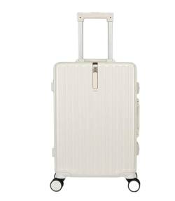 IRYZE Koffer Reisekoffer Leichter Und Robuster Kabinenkoffer. Leichtes ABS-Handgepäck Mit 4 Spinnern Trolley Boardcase (Color : White, Size : 20 inches) von IRYZE