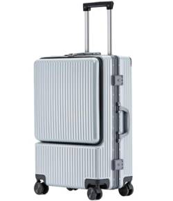 IRYZE Koffer Reisekoffer Vorne Öffnendes Aluminium-Kabinengepäck-Universalrad-Schlosskasten Für Geschäftsreisen Trolley Boardcase (Color : A, Size : 24 in) von IRYZE