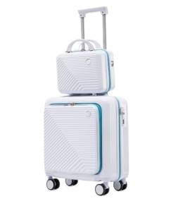 IRYZE Koffer Reisekoffer Zweiteiliges Kofferset, Codierter Boarding-Koffer, 18-Zoll-Trolley, Leichter Koffer Trolley Boardcase (Color : E, Size : 14+18in) von IRYZE