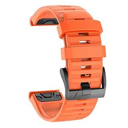 ISABAKE Armband für Garmin Fenix 6X, QuickFit 26mm Breites Uhrenarmband Kompatibel mit Fenix 6X / 6X Pro, Fenix 5X / 5X Plus, Fenix 3/3 HR (Orange) von ISABAKE