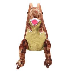 3D Dinosaurier Rucksack Kuscheltier Kinder Niedlichen Tier Rucksack Tyrannosaurus Rex Plüsch Kinderrucksack Kleinkind Dinosaurier Tasche Cartoon Plüschrucksack für Mädchen Jungen Kreative Geschenke von ISAKEN