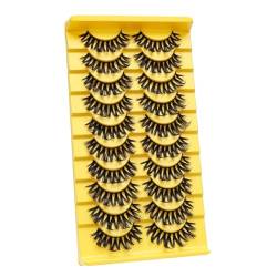 ISAKEN 10 Paar Lashes Mink False Eyelashes Natürliche Wispy Wimpern Weiche Faux-Mink-Wimpern D Curl Natürliche Cluster Volumen Wimpern Set Wiederverwendbare Wimpern Fake Lashes von ISAKEN