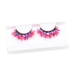 ISAKEN 3D Falsche Wimpe Bling Künstliche Wimpern Katzenauge Falsche Natürlicher Look Curly Cat Eye Lashes D Curl Glitzer Pailletten Natürliche Wispies Fluffy Wimpern für Wispy Fake Wimpern von ISAKEN