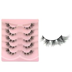 ISAKEN 3D Falsche Wimpern, 5 Paar Künstliche Natürlicher Look Verlängerung Fake Wimpern Set Wiederverwendbar Dramatische Streifenwimpern für Weihnachten, Cosplay, Kostüme von ISAKEN