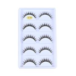 ISAKEN 5 Paare Falsche Wimpern Cat Eyes Wispy Natural Faux Mink Lashes 3D Flauschiges Volumen Curly Cat-Eye Künstliche Wimpern Natürlich Look Handgemacht Faux Mink Make-up-Wimpern von ISAKEN