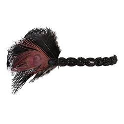 ISAKEN Damen Feder Stirnband Elastische Haarband Boho Pailletten Feder Kopfbedeckung 1920s Vintage Party Festival Haarschmuck für Frauen und Mädchen Bühnenperformance von ISAKEN