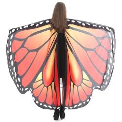 ISAKEN Damen Schmetterling Kostüm Faschingkostüme Schmetterling Flügel Schal Erwachsene Poncho Umhang für Party Halloween Weihnachten Kostüm Cosplay Karneval Fasching von ISAKEN