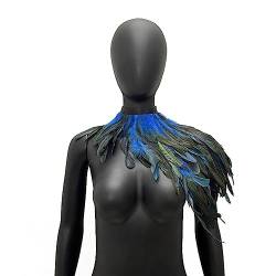 ISAKEN Feather Schal Feder Achselzucken Damen Schal Halloween Schal Gothic Feather Shrug Shrug Damen Halloween Party Kostüm Epauletten Fliege Krawatte Kragen von ISAKEN