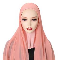 ISAKEN Frauen Muslim Hijab Kopftuch Damen Hijab Muslimisch Kopftüchern Schal aus weichem Chiffon, Frauen Schal Kopfbedeckung Hidschab Islamische Gesichtsschleier Turban von ISAKEN