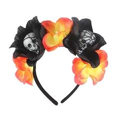 ISAKEN Halloween Blume Stirnband Kopfschmuck Haarschmuck Damen Halloween Gotik Haarband für Halloween Kostüm Accessoire Cosplay Festival Vintage Fancy Decor von ISAKEN