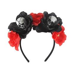 ISAKEN Halloween Blume Stirnband Kopfschmuck Haarschmuck Damen Halloween Gotik Haarband für Halloween Kostüm Accessoire Cosplay Festival Vintage Fancy Decor von ISAKEN