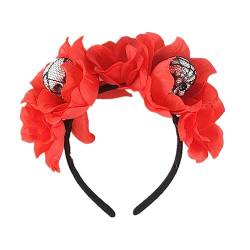 ISAKEN Halloween Blume Stirnband Kopfschmuck Haarschmuck Damen Halloween Gotik Haarband für Halloween Kostüm Accessoire Cosplay Festival Vintage Fancy Decor von ISAKEN