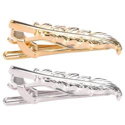 ISAKEN Herren Krawattennadel Klassische Blattform Krawattenklammer Männer Dünn Tie Clip Für Valentinstag, Weihnachten, Jubiläum, Party, Meeting, Dating, Hochzeit, Alltagskleidung von ISAKEN