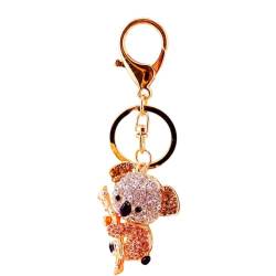 ISAKEN Koala Schlüsselring Kristall Strass Geldbörse Charms Zirkonia Schlüsselanhänger Frauen Bling Schlüsselbund Autoschlüssel Handtasche Charme für Frauen Hangbag Geldbörse Freunde von ISAKEN