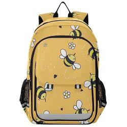 ISAOA Große Schultasche mit niedlichen Bienen-Motiv, leicht und wasserabweisend, Farbe 1, One size von ISAOA