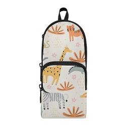 ISAOA Großes Federmäppchen mit Zebra-Giraffen-Motiv, Stiftehalter, Schreibwaren-Organizer für Schule, Kinder, Teenager, Mädchen, Jungen, #7, Einheitsgröße, Schulranzen-Set von ISAOA