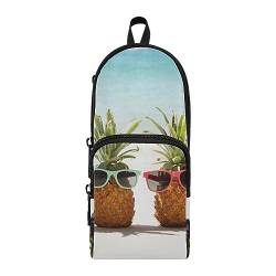 ISAOA Lustige tropische Sommer Strand Ananas Große Federmäppchen Stiftehalter Schreibwaren Organizer für Schule Kinder Teenager Mädchen Jungen, #4, Einheitsgröße, Schulranzen-Set von ISAOA