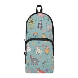 ISAOA Niedliche Tiere, grünes großes Federmäppchen, Stiftehalter, Schreibwaren-Organizer für Schule, Kinder, Teenager, Mädchen, Jungen, #1, Einheitsgröße, Schulranzen-Set von ISAOA