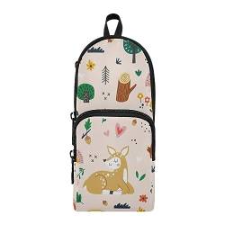 ISAOA Niedliches Hirsch und Wald große Federmäppchen Stifteetui Halter Schreibwaren Organizer für Schule Kinder Teenager Mädchen Jungen, #8, Einheitsgröße, Schulranzen-Set von ISAOA