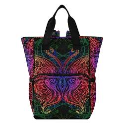 ISAOA Regenbogen-Boho-Wickeltasche für Damen und Herren, großer Laptop-Rucksack, Reiserucksack, Tagesrucksack, Lunchtasche mit isolierten Taschen, Kinderwagengurten, wasserdicht, #8, One size von ISAOA