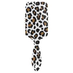 Massage-Haarbürste für Männer, Frauen und Kinder, schwarz-braunes Leoparden-Design, Haarbürste für langes, dickes, lockiges, gewelltes, trockenes und geschädigtes Haar von ISAOA