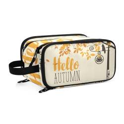 Vintage Herbst Baum Reise Kulturbeutel für Frauen Mädchen Männer Tragbare Wasserdichte Waschtasche Kosmetiktasche Make-up Fall, #1, Einheitsgröße, Beauty Case von ISAOA