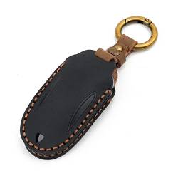 ISDORE Premium Leder Schlüsselanhänger Hülle kompatibel mit Tesla Model X Schlüsselanhänger Abdeckung zum Schutz der Schlüsselknöpfe leichter kompakter Schlüsselanhänger Schutz (schwarz Modell X) von ISDORE