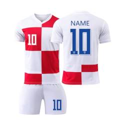 ISHWARA Kroatien Personalisiertes Trikot-Set für Herren und Mädchen mit Namen und Nummer, Team-Logo, individuelles Fußballtrikot für Jungen-Trainingsanzug von ISHWARA