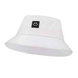 ISIYINER Fischerhut Baumwolle Bucket Hat Strandhut Freizeithut Schlapphut Outdoor-Hut für Wandern Camping Strand 56-58 cm Weiß von ISIYINER