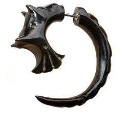 ISLAND PIERCINGS 1 Paar ! Fake Piercing Ohrringe GESCHRAUBT Handarbeit Horn F068 von ISLAND PIERCINGS