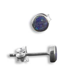 ISLAND PIERCINGS 925er Silber und Opal Ohrringe Stecker SER302 von ISLAND PIERCINGS