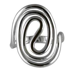 ISLAND PIERCINGS Edler 925er Silber Ring Damen Silberring Infinity Design Handarbeit SR144-20 von ISLAND PIERCINGS