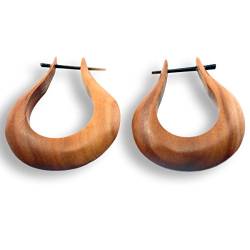 ISLAND PIERCINGS Ohrringe im Piercing Design Holz Handarbeit ER172 von ISLAND PIERCINGS