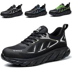 ISOOUS Arbeitsschuhe Herren Sicherheitsschuhe Damen Stahlkappenschuhe Sportlich Atmungsaktiv Schutzschuhe rutschfest Schwarz 37 von ISOOUS