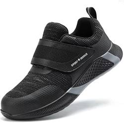 ISOOUS Sicherheitsschuhe Herren Leicht Arbeitsschuhe Damen mit Stahlkappe Sportlich rutschfeste Atmungsaktiv Schutzschuhe Schwarz 37 von ISOOUS