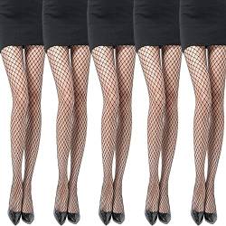 ISTCHOIX Netzstrumpfhose für Frauen, 5pcs hohe Taille Fischnetz Strumpfhosen, Fischnetz hohlen floralen Oberschenkel hohe Diamanten Mittlere&Großemaschige Netzstrümpfe von ISTCHOIX