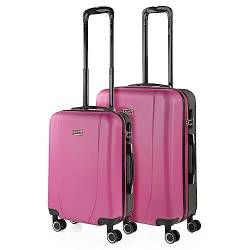 ITACA - Gepäck-Sets, Reisekoffer, Reisekoffer Set, Kofferset, Hartschalenkoffer, Trolley-Set, Luggage - Große Auswahl an Koffer & Trolleys für Jede Reise! 71115, Fuchsia-Anthrazit von ITACA