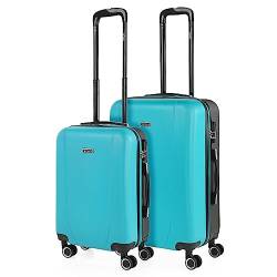 ITACA - Gepäck-Sets, Reisekoffer, Reisekoffer Set, Kofferset, Hartschalenkoffer, Trolley-Set, Luggage - Große Auswahl an Koffer & Trolleys für Jede Reise! 71115, Turquesa-Anthrazit von ITACA