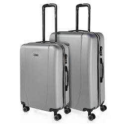 ITACA - Gepäck-Sets, Reisekoffer, Reisekoffer Set, Kofferset, Hartschalenkoffer, Trolley-Set, Luggage - Große Auswahl an Koffer & Trolleys für Jede Reise! 71116, Silber von ITACA