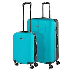 ITACA - Gepäck-Sets, Reisekoffer, Reisekoffer Set, Kofferset, Hartschalenkoffer, Trolley-Set, Luggage - Große Auswahl an Koffer & Trolleys für Jede Reise! 71117, Turquesa-Anthrazit von ITACA