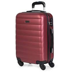 ITACA - Handgepäck Koffer Trolley - Reisekoffer Mit Rollen und Reisekoffer Hartschalenkoffer für Vielreisende 71250, Granat von ITACA