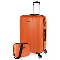 ITACA - Handgepäck Koffer Trolley - Reisekoffer Mit Rollen und Reisekoffer Hartschalenkoffer für Vielreisende T71550B, Mandarine von ITACA