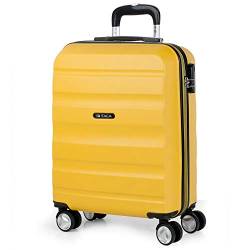 ITACA - Handgepäck Koffer Trolley - Reisekoffer Mit Rollen und Reisekoffer Hartschalenkoffer für Vielreisende T71650, Senf von ITACA