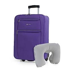 ITACA - Koffer Klein Handgepäck - Koffer Handgepäck 55x40x20 Leicht und Robust - Reisekoffer Klein aus Hochwertigen Materialien T71950B, Violet von ITACA